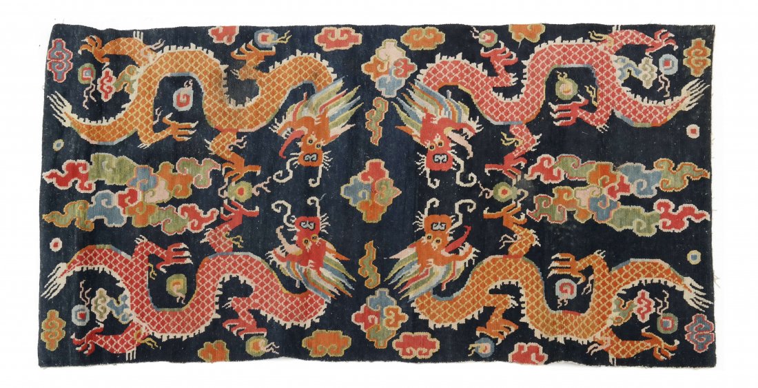 Tibetan Wool Rug with Four Dragons (1 of 5)