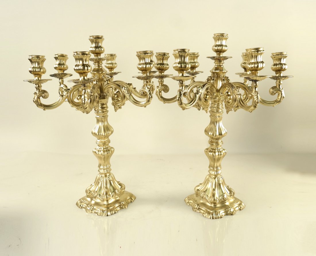 Pair of Sterling Candelabra Painted gold (1 of 6)
