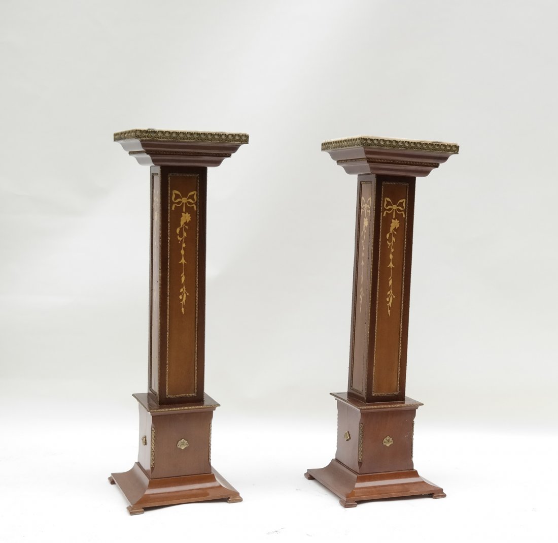Pair of Bronze Mounted Pedestals (1 of 8)