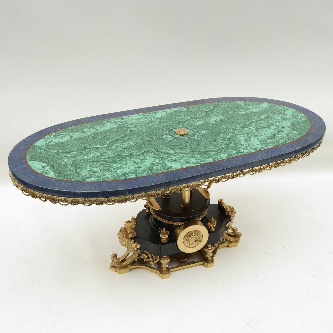Oval Cocktail Table with Malachite Top (1 of 10)