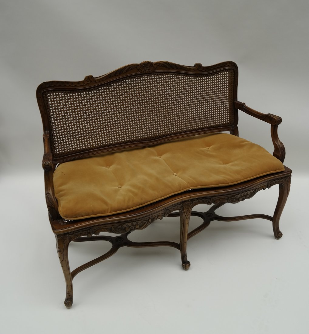 Walnut Louis VX-Style Caned Settee (1 of 10)