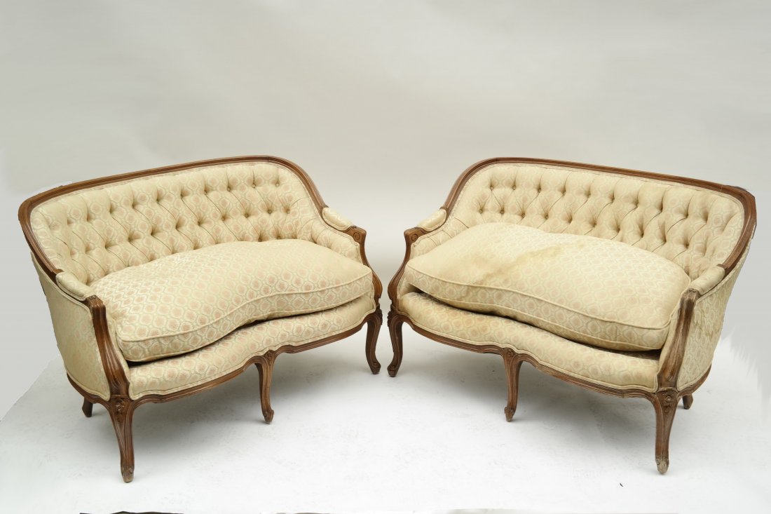 Pair of Louis XV-Style Settees (1 of 7)