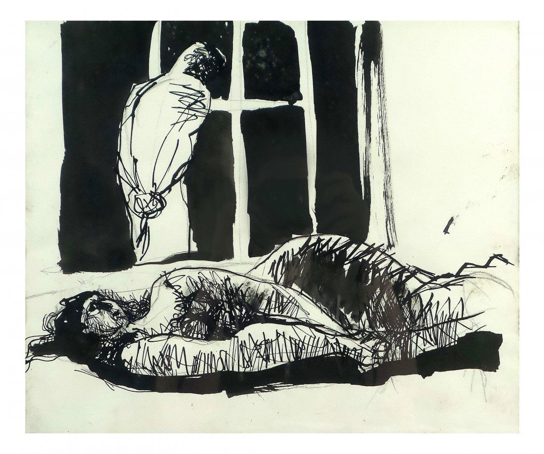 A. Rattner, Ink & Brush - Lovers (1 of 9)