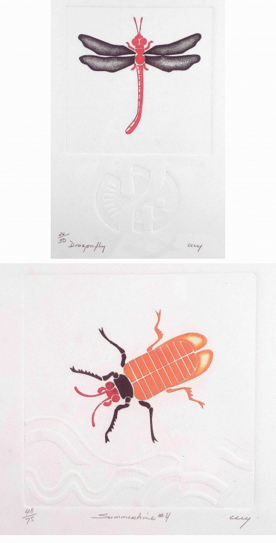 Cecy, Two Embossed Prints - Insects (1 of 10)