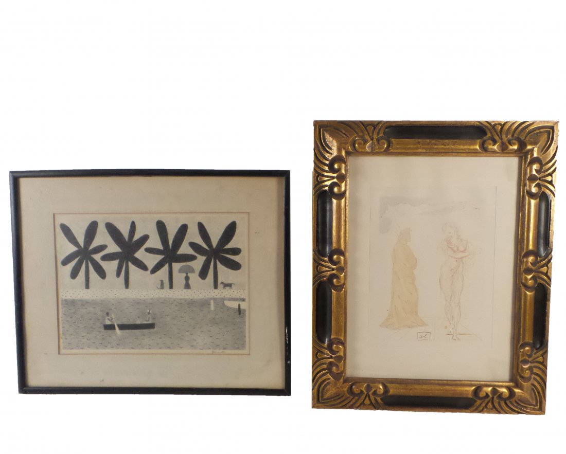 Two Lithographs - Figure, Waterway (1 of 10)