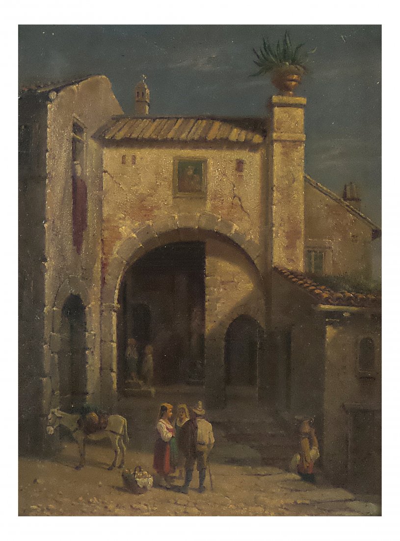 G.W., Oil on Carton - Street Scene (1 of 8)