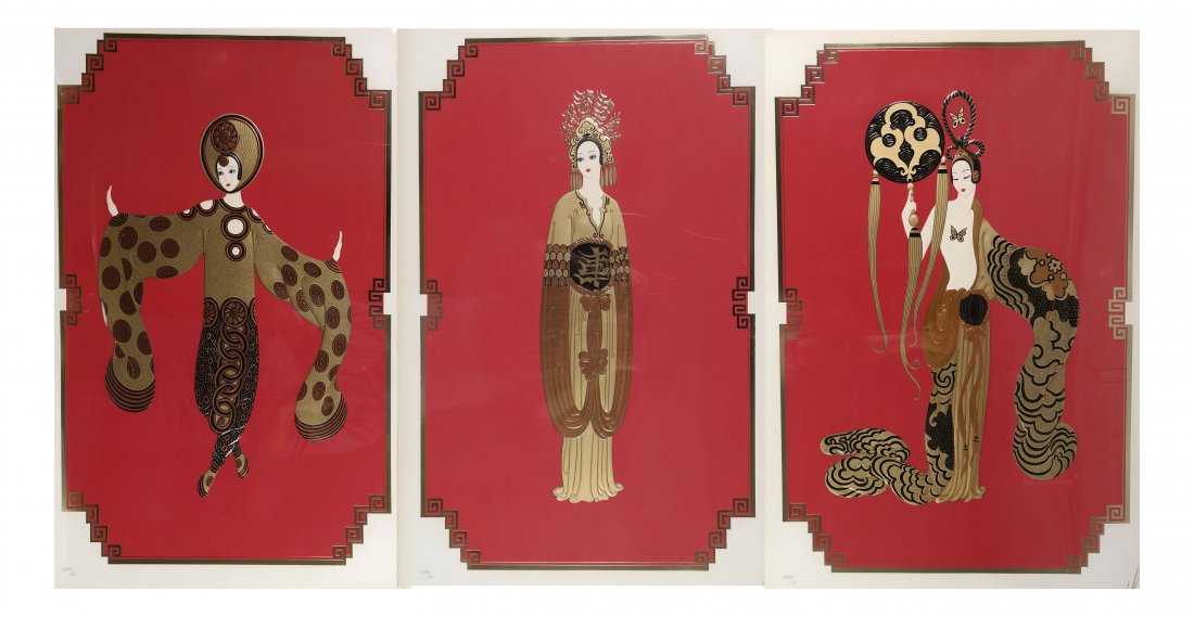 Erte, Three Embossed Silkscreens (1 of 7)