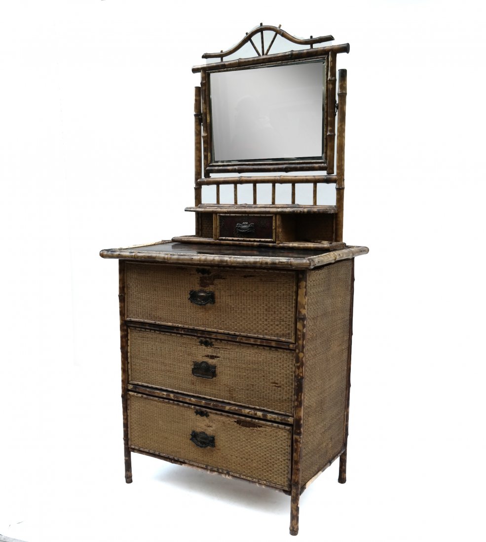 Faux Bamboo Chest and Mirror (1 of 7)