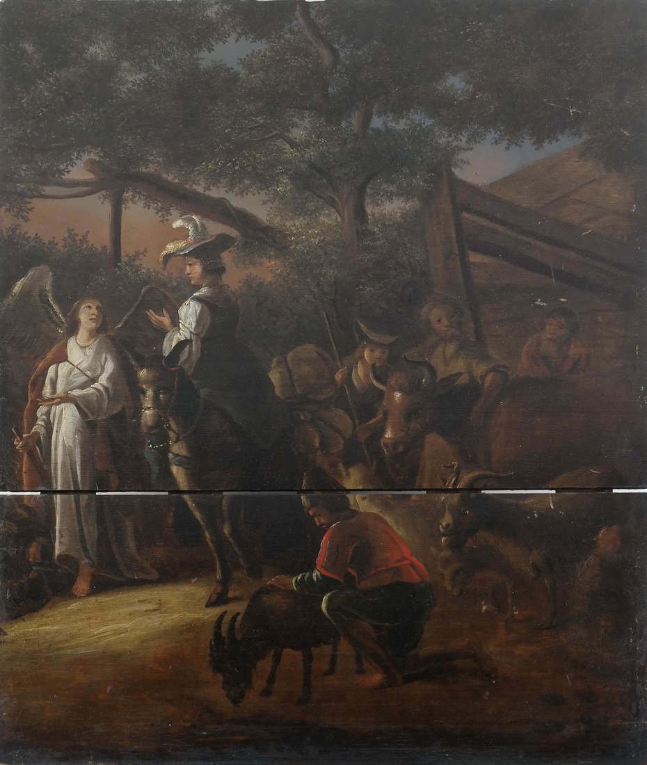 Religious Scene, Oil on Wood Panel (1 of 5)