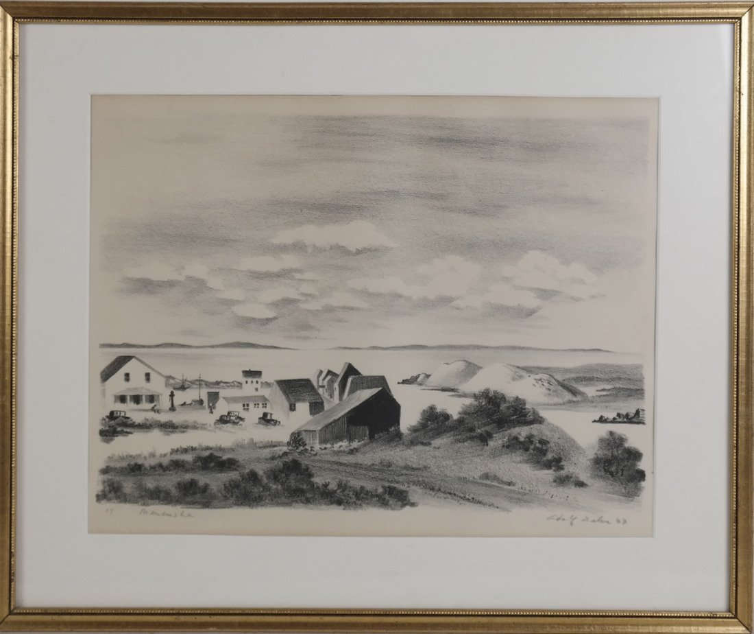 Framed Rural Lithograph (1 of 6)