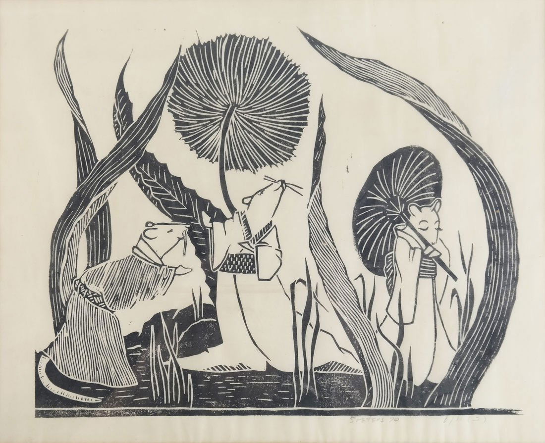 Lithograph of Asian Mice (1 of 5)