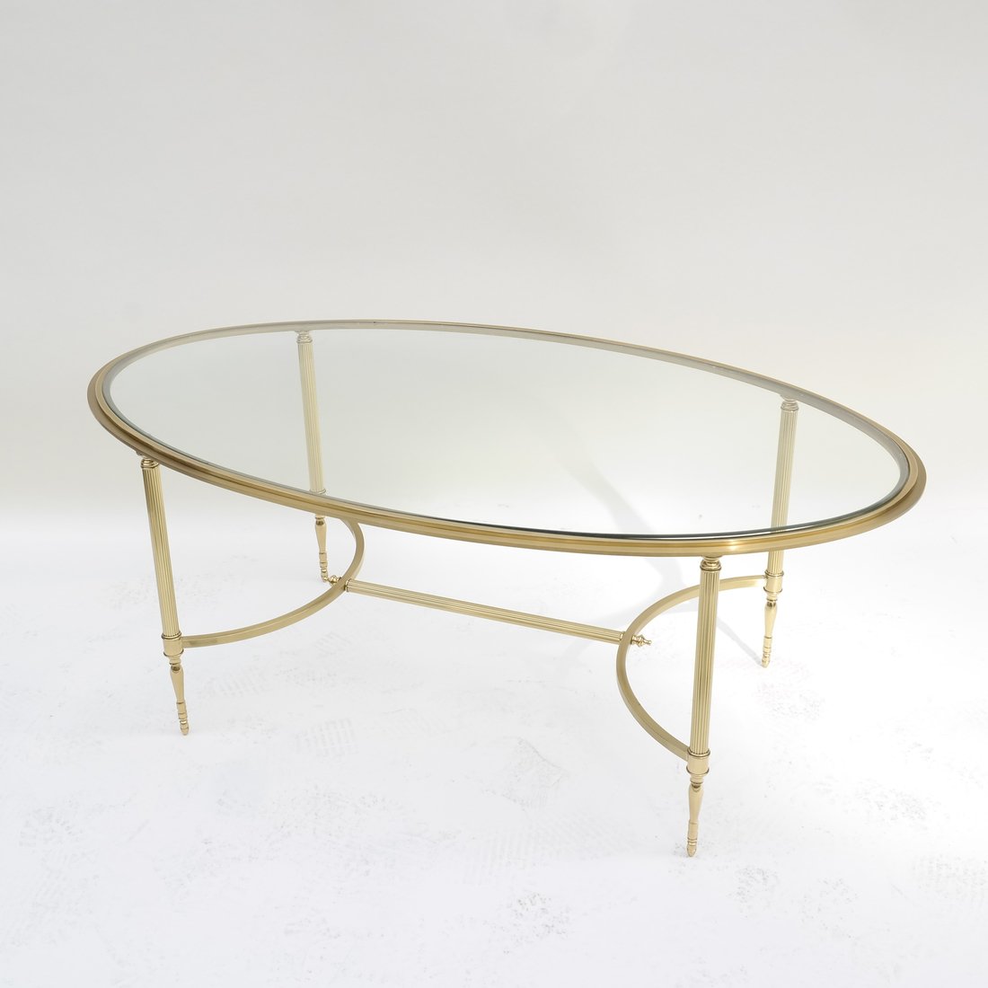 Oval Brass and Glass Coffee Table (1 of 6)