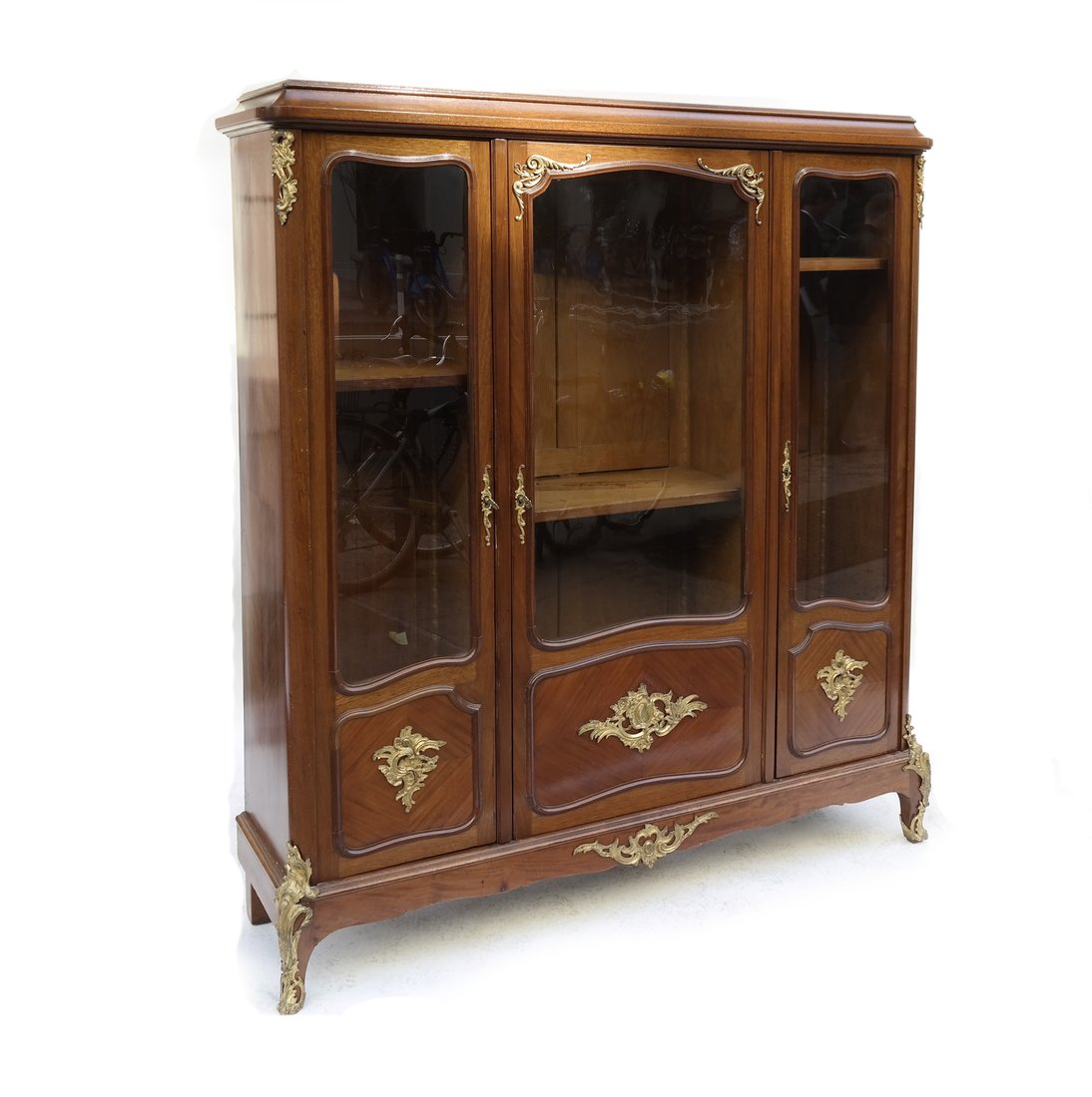 French Inlaid Three-Door Cabinet (1 of 9)