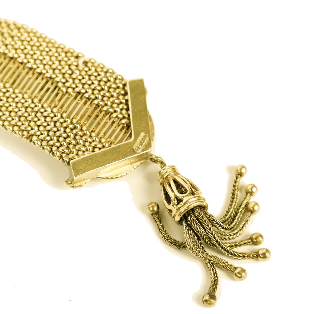 Ladies 14K Gold Mesh and Jeweled Watch (1 of 7)