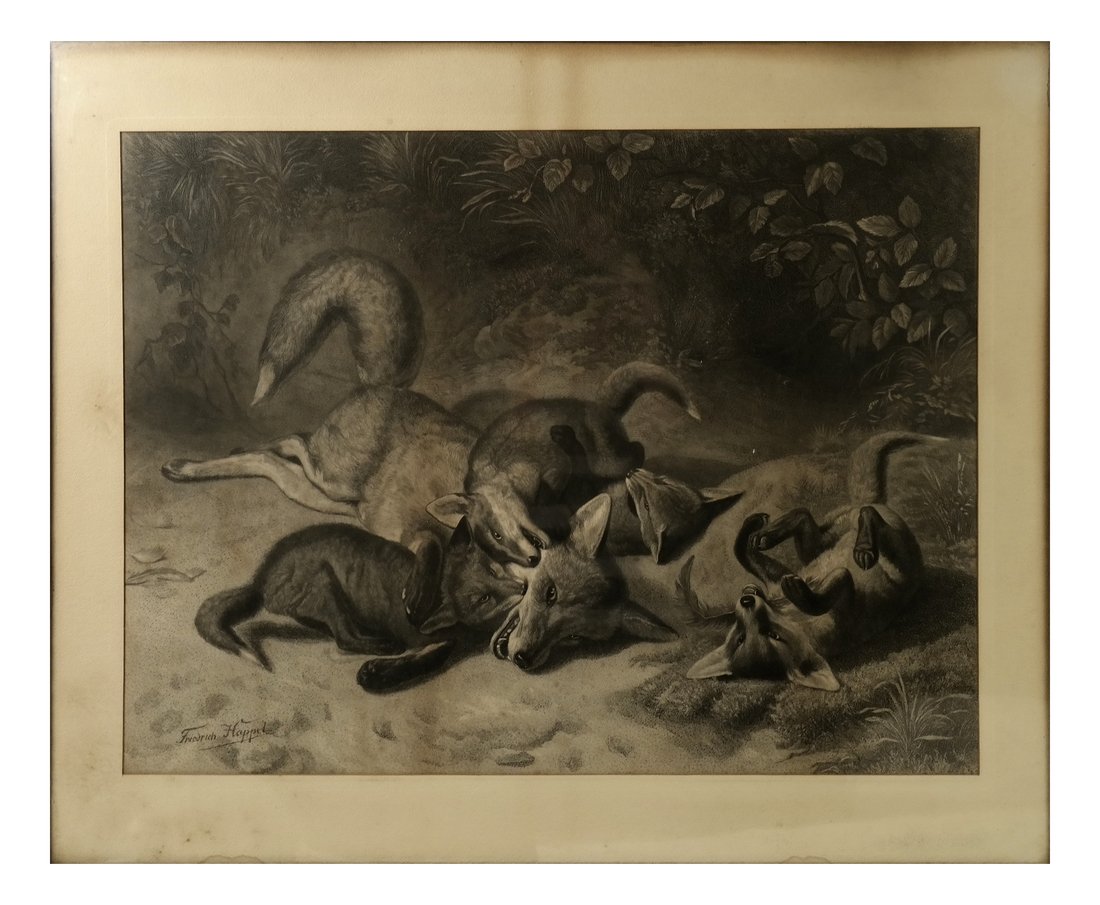 Friedrich Happel, Fox Litter at Play (1 of 4)