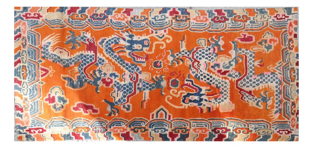 Tibetan Rug with Dragon Motif (1 of 5)