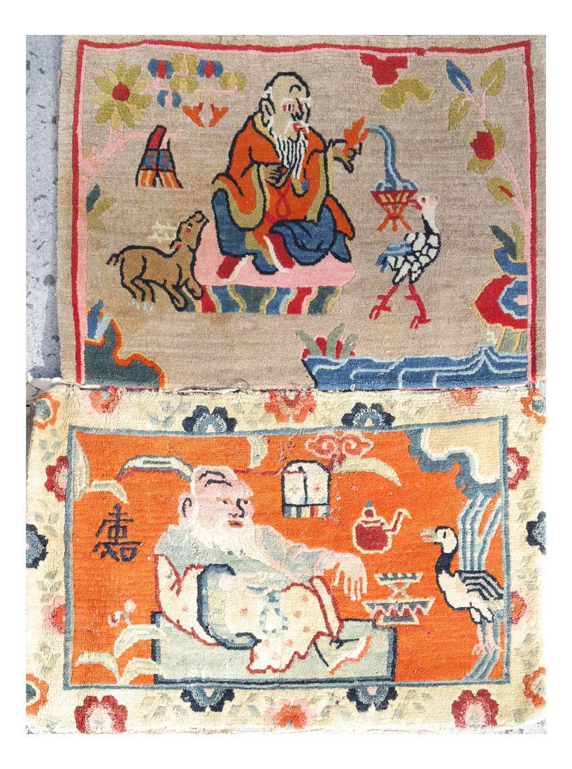 Two Tibetan Area Rugs with Figures (1 of 7)