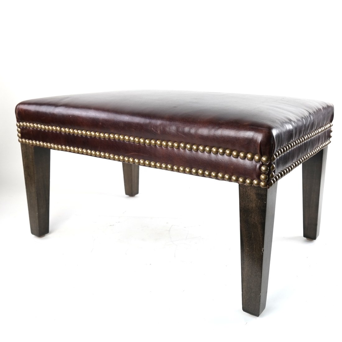Dark Brown Leather Bench (1 of 7)