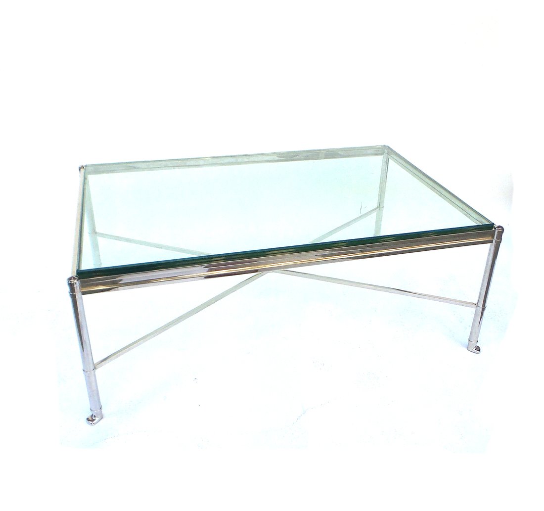 Chrome and Glass Top Coffee Table (1 of 7)