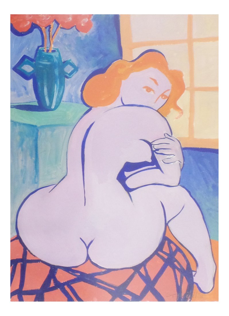 Zygmunt Mazur, Nude Female Work on Paper: Zygmunt Mazur, work on paper of a nude female. [Sight: 19 1/2" H x 13 1/2" W; Frame: 26" H x 19" W]. In very good condition. Unexamined out of frame.