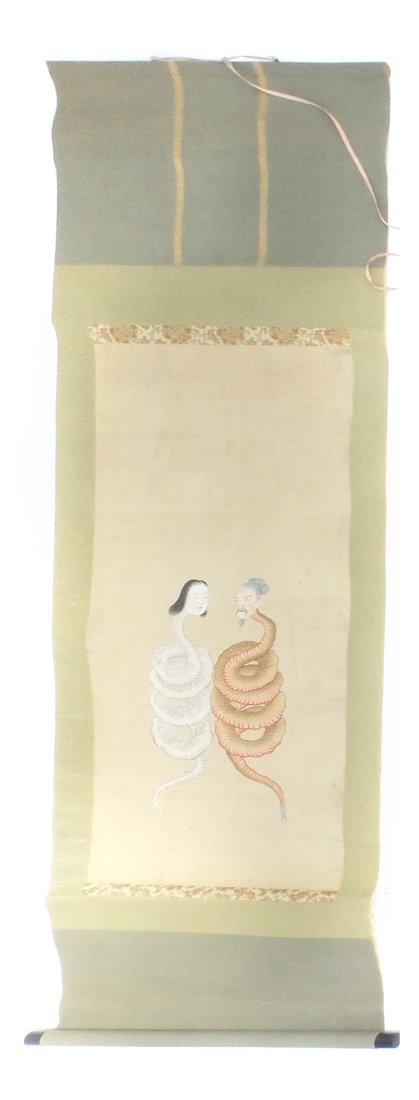 Asian Gouache on Paper Scroll (1 of 6)