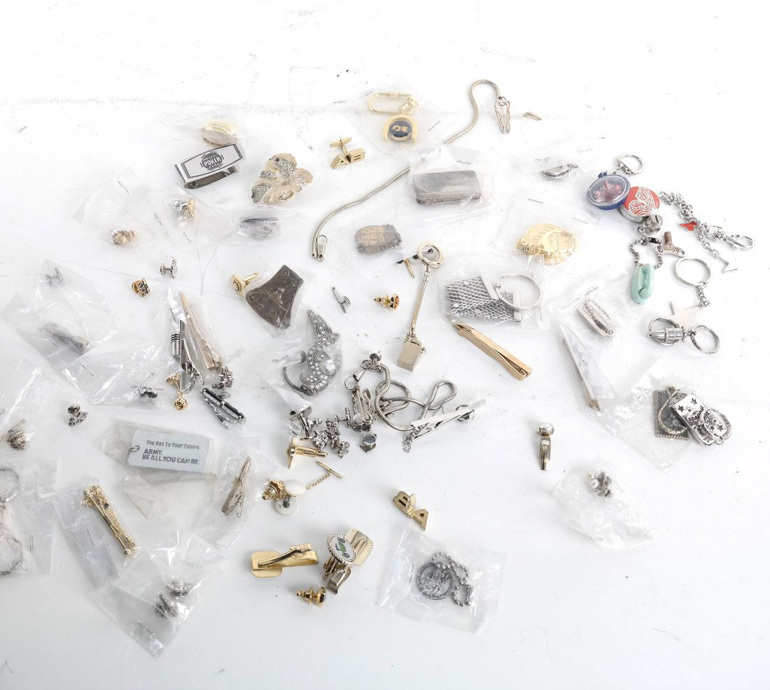 Group of Key Rings, Tie Tacks, Cufflinks (1 of 3)