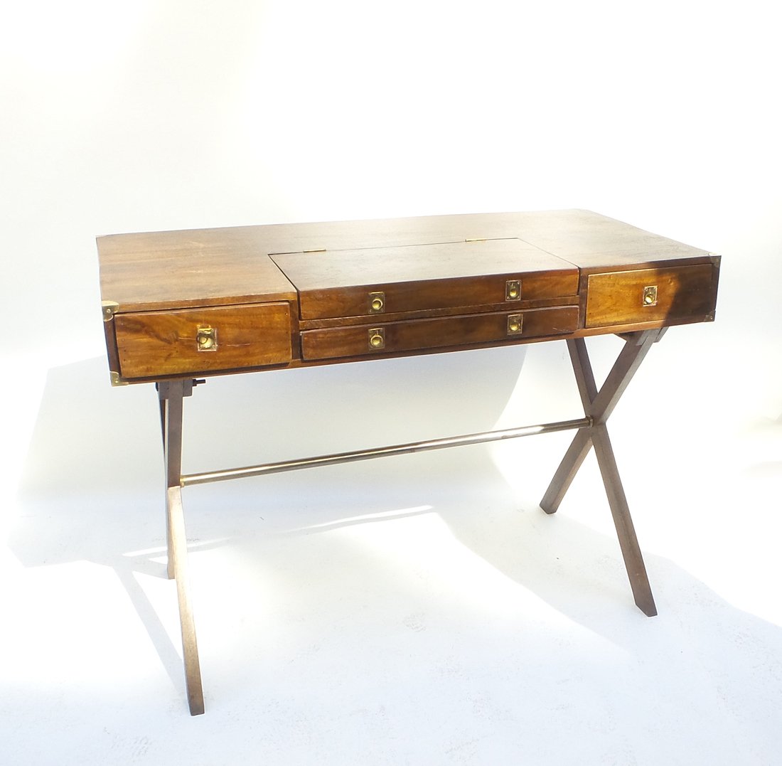 Campaign-Style Desk with Brass Fittings (1 of 9)