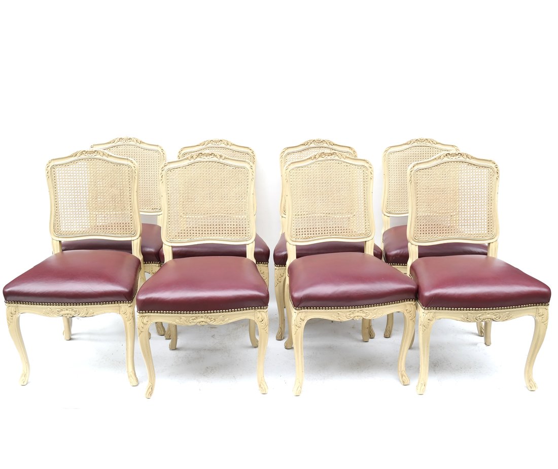 Set of Eight Creme Side Chairs (1 of 6)