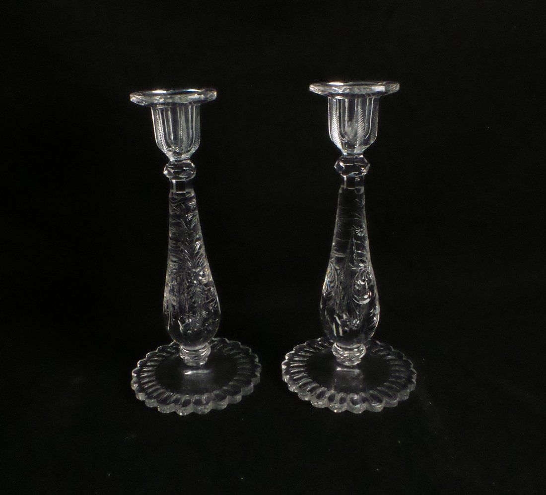Pair of Glass Candlesticks (1 of 5)