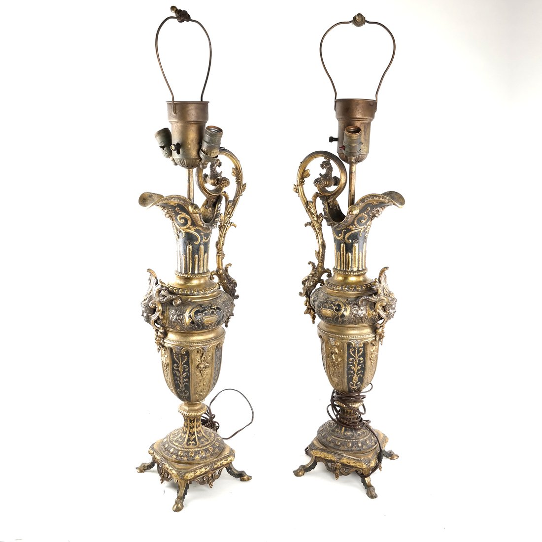 Pair of Gilt Bronze Ewer Lamps (1 of 8)