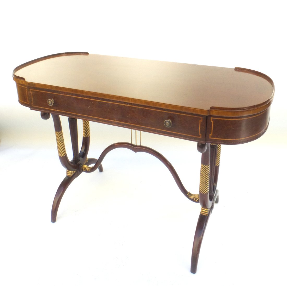 Regency Style Oval Desk By Irwin (1 of 9)