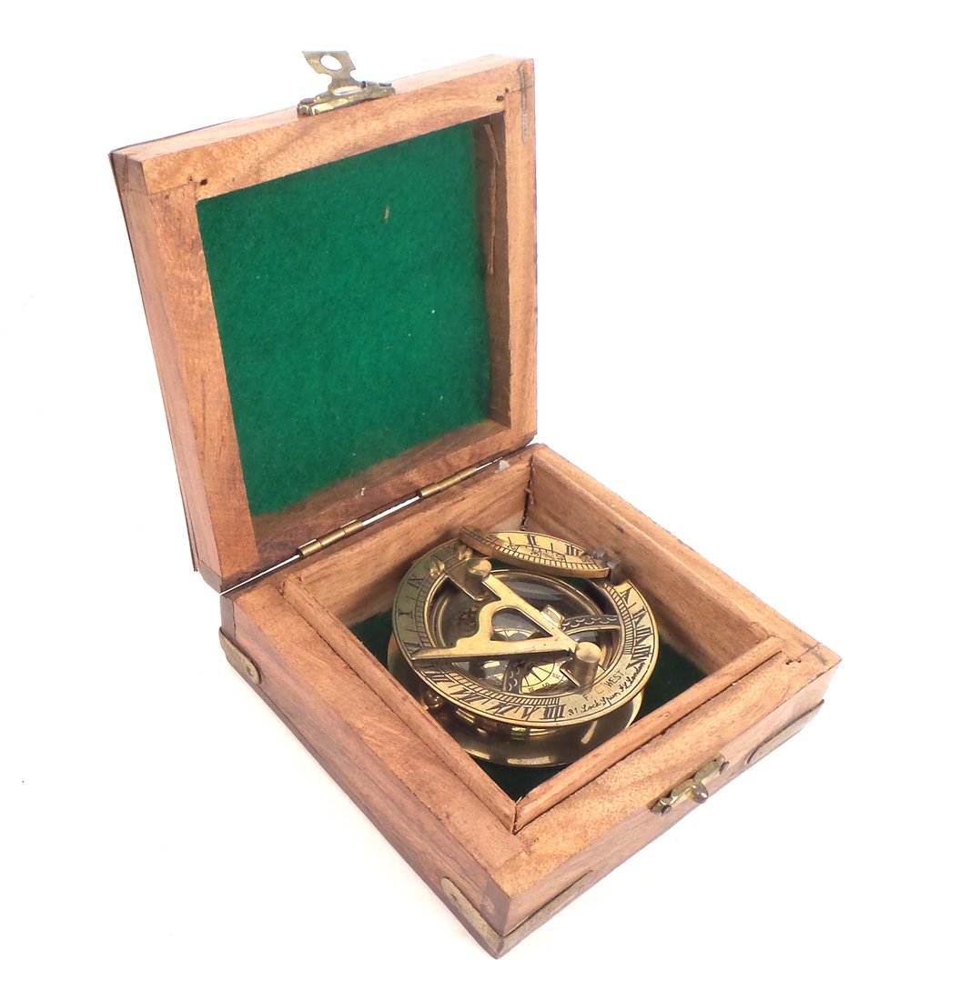 Brass Mariner's Compass in Travel Case (1 of 8)