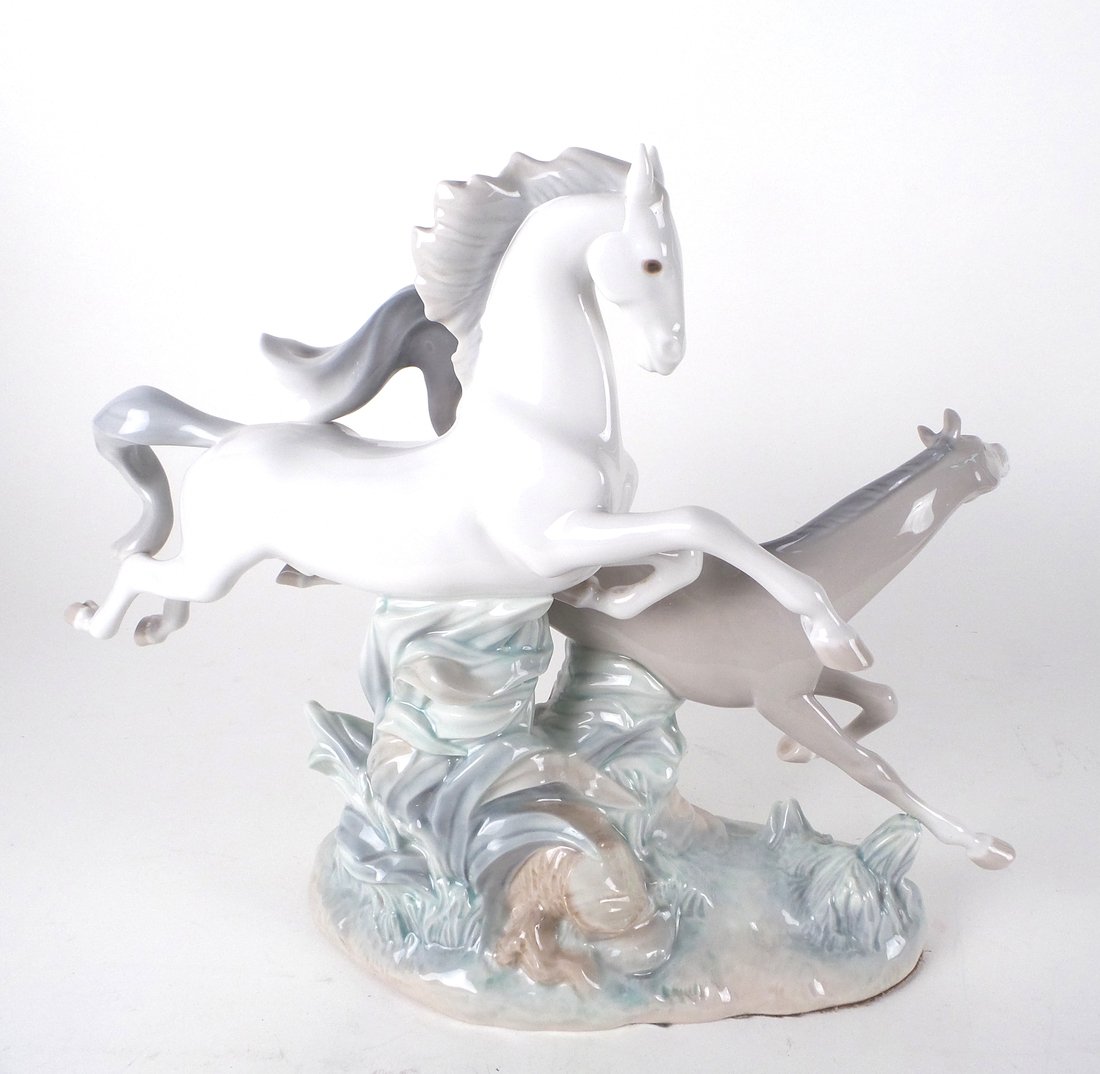 Lladro Porcelain Group of Two Horses (1 of 6)