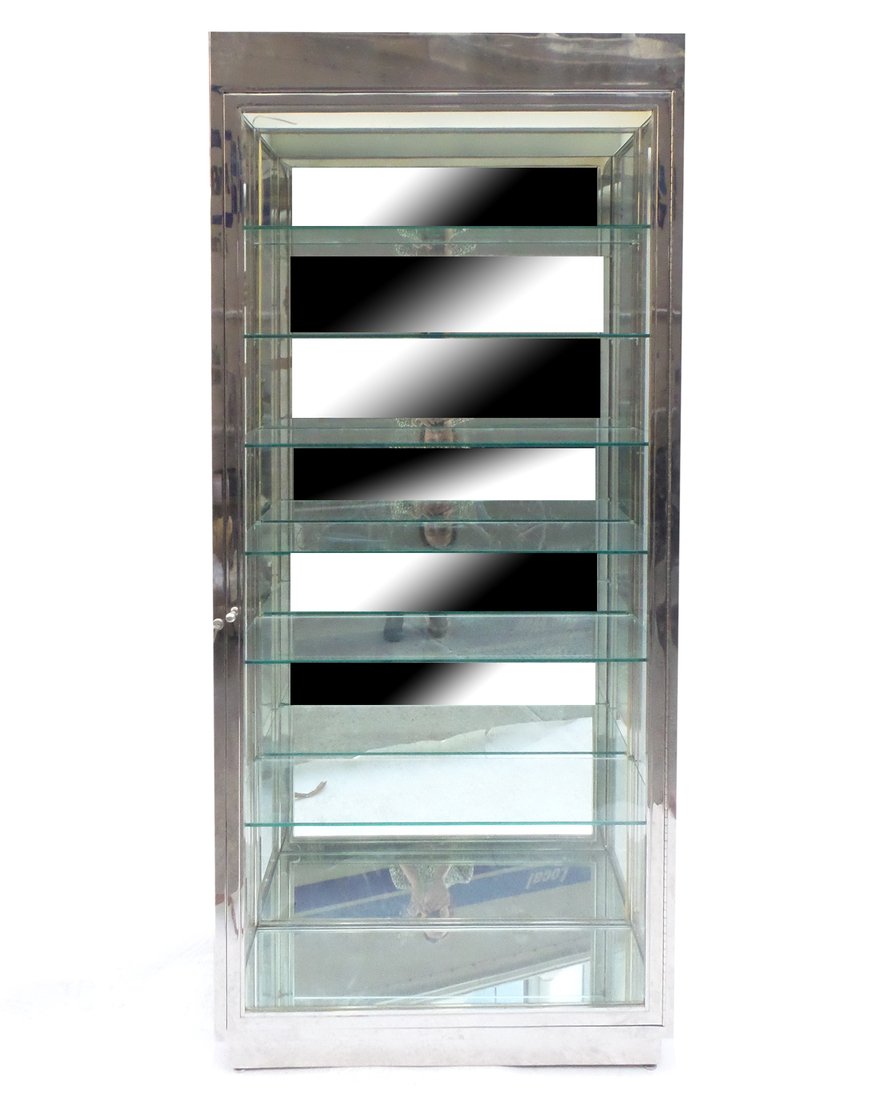 Polished Steel & Glass Tall Display Case (1 of 7)