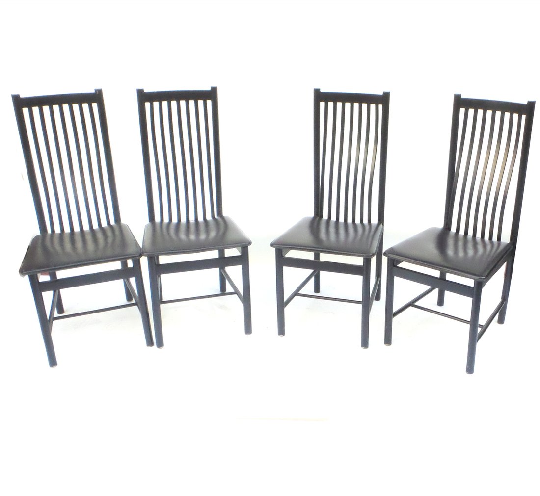 Set Of 4 Contemporary Black Chairs (1 of 7)