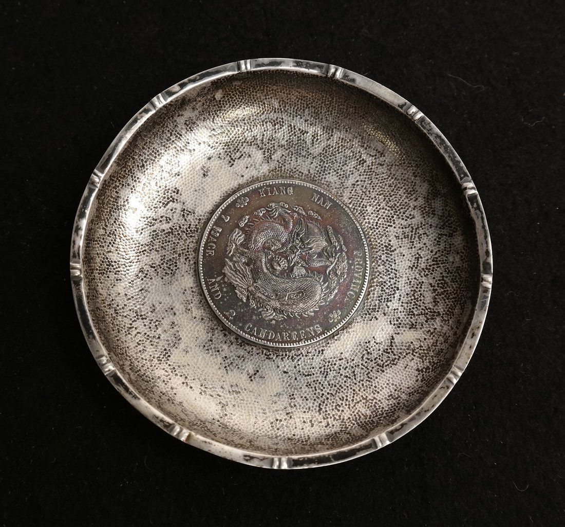 Chinese Silver Dollar Ashtray (1 of 4)