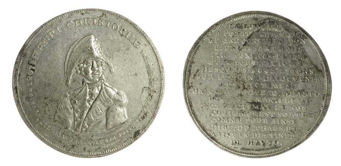 Haiti President Henri Christophe Medal: Haiti Desirable white metal medal of President Henri Christophe. Facing bust in uniform and bicorne hat of then-president who soon after was proclaimed King Henry I and worked mightily to make Haiti a