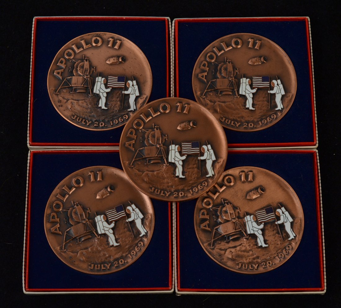 1969 US Apollo XI Enameled Medals (1 of 3)