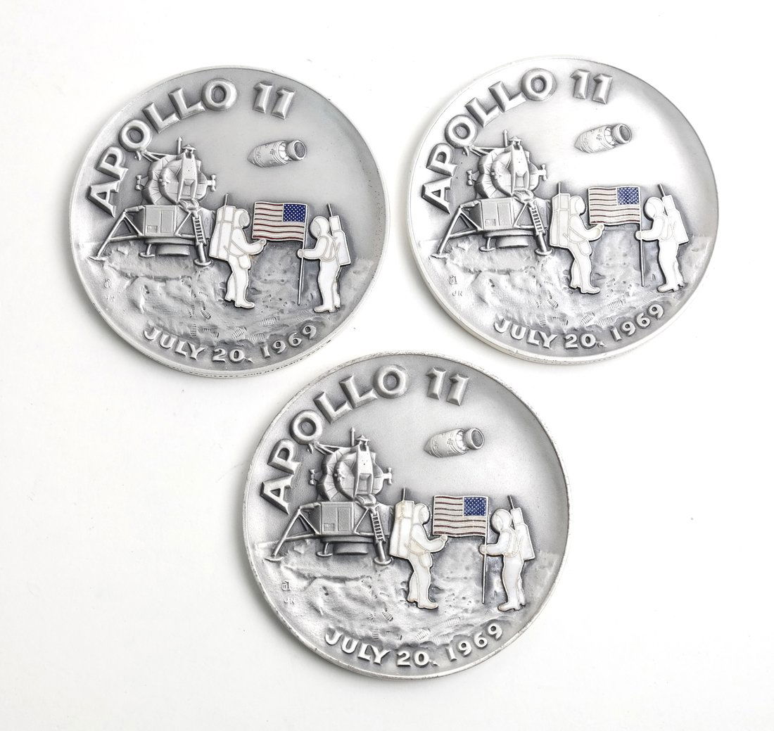 U.S. 1969 Apollo XI .999 & Enamel Medals (1 of 3)