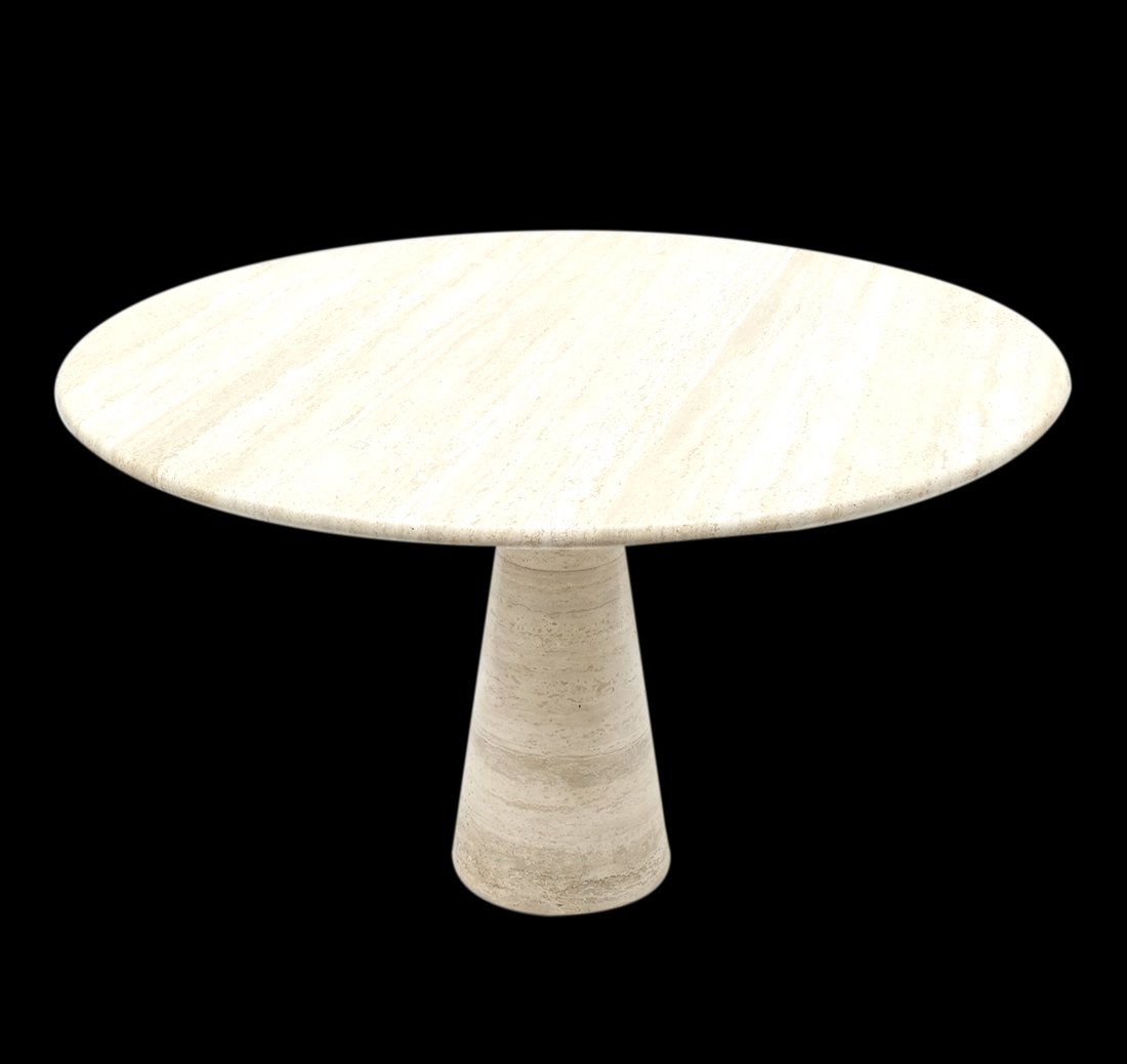 Travertine Pedestal Base Table (1 of 6)