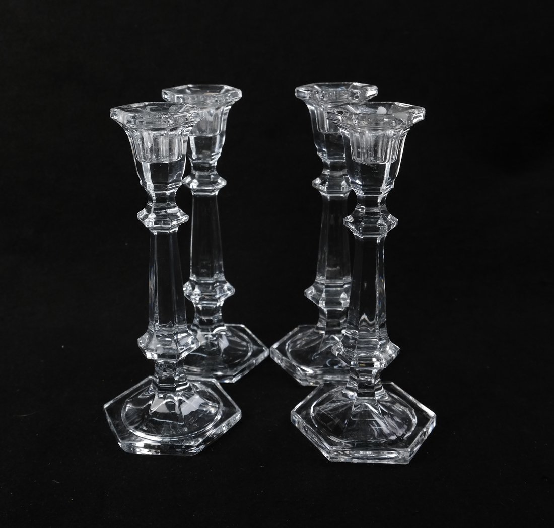 Group of 4 Matching Glass Candlesticks (1 of 4)