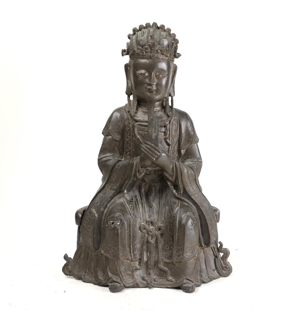 Early Asian Bronze Seated Figure (1 of 10)