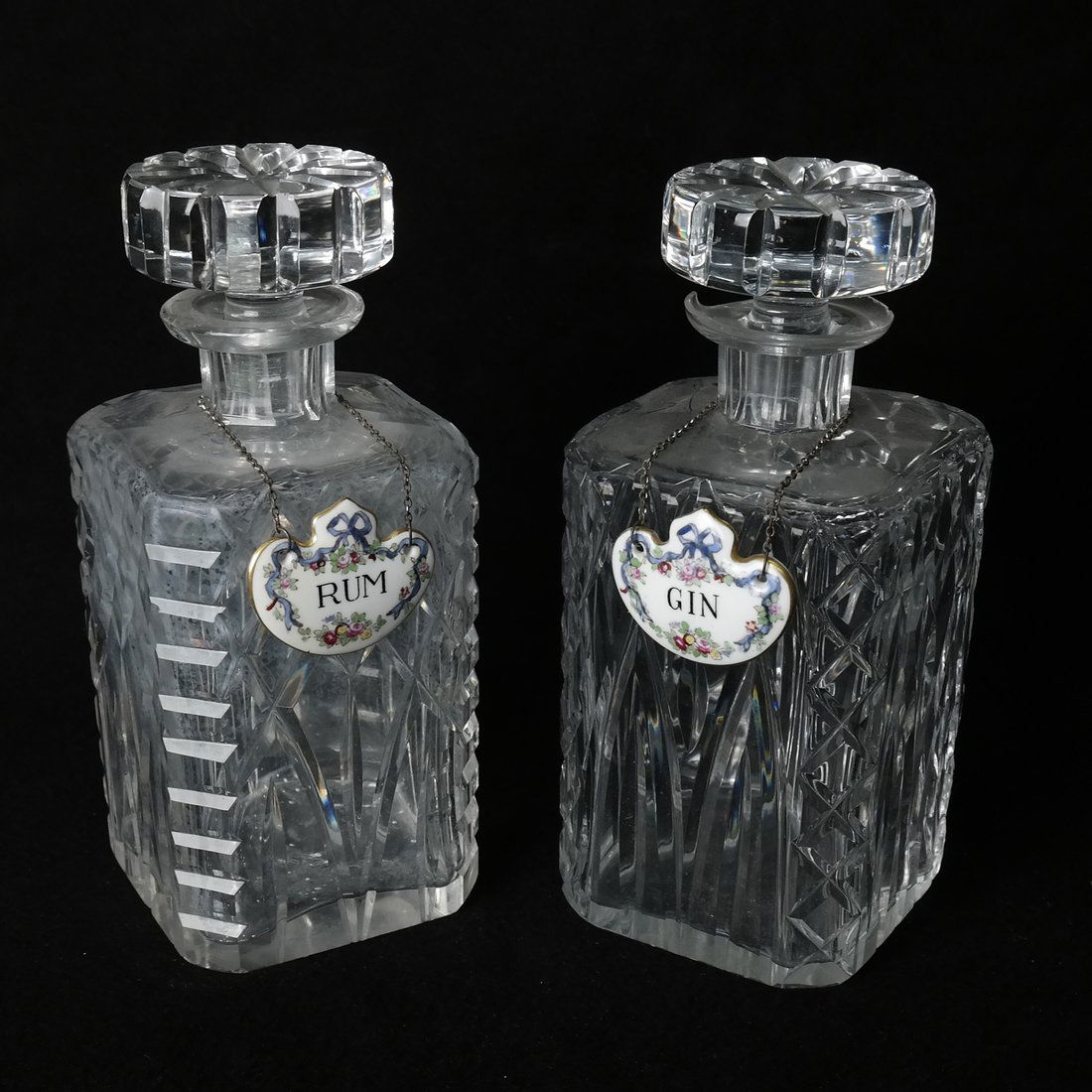 Pair of Cut Glass Decanters (1 of 4)