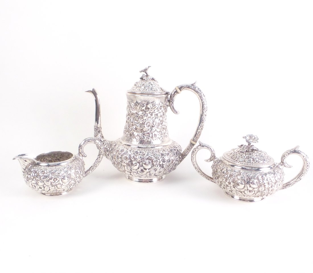Stieff, 3 Piece Tea Set, Rose Pattern (1 of 10)