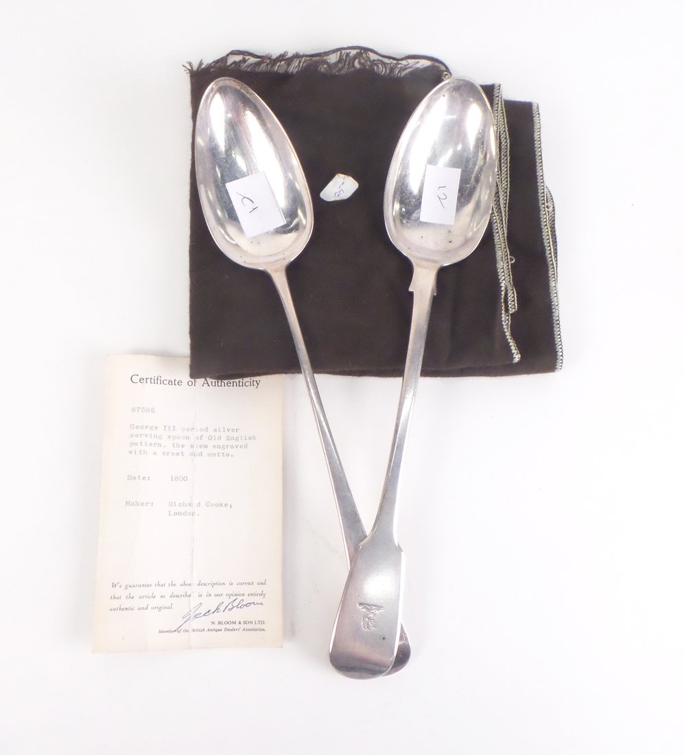 Two 19th C. Silver Basting Spoons (1 of 5)