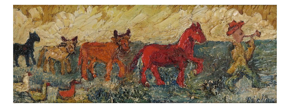 David Burliuk, "The Pied Piper" (1 of 6)