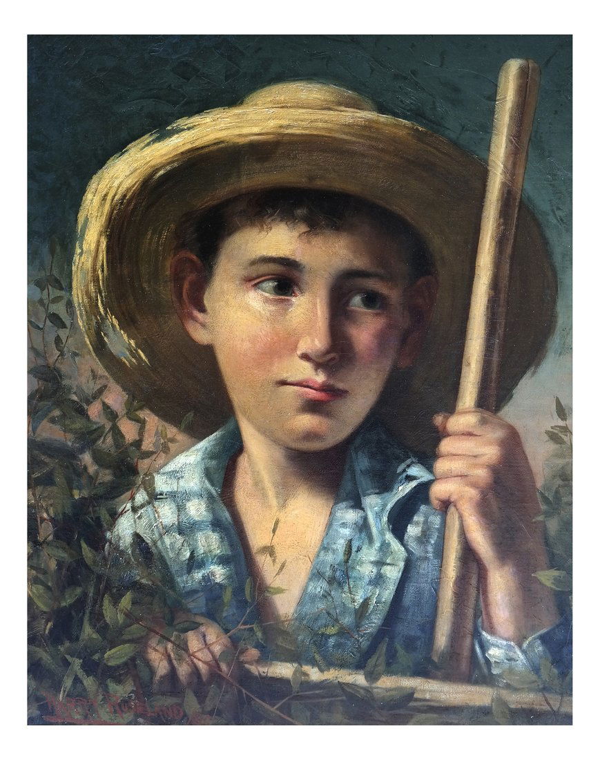 Oil on Canvas, Boy with Straw Hat (1 of 5)