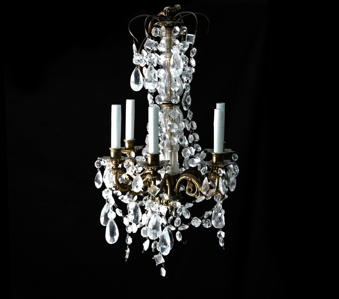 6-Light Rococo-Style Crystal Chandelier (1 of 8)