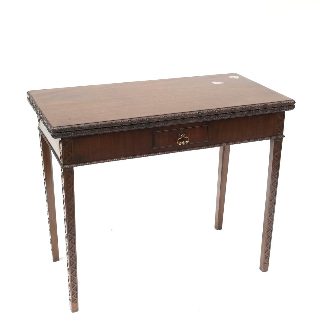 English Mahogany Game Table (1 of 10)