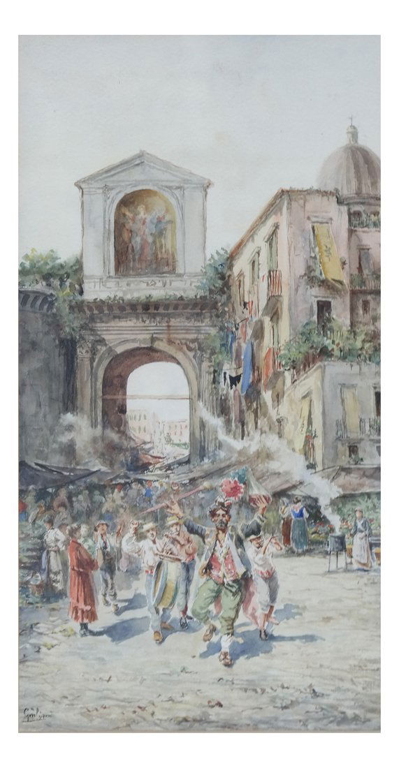 Italian Watercolor, Street Entertainers (1 of 5)